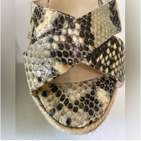 Jimmy Choo Phoenix Platform Wedge Snake Embossed Leather Straps Size 41 US 11 - Picture 6 of 15